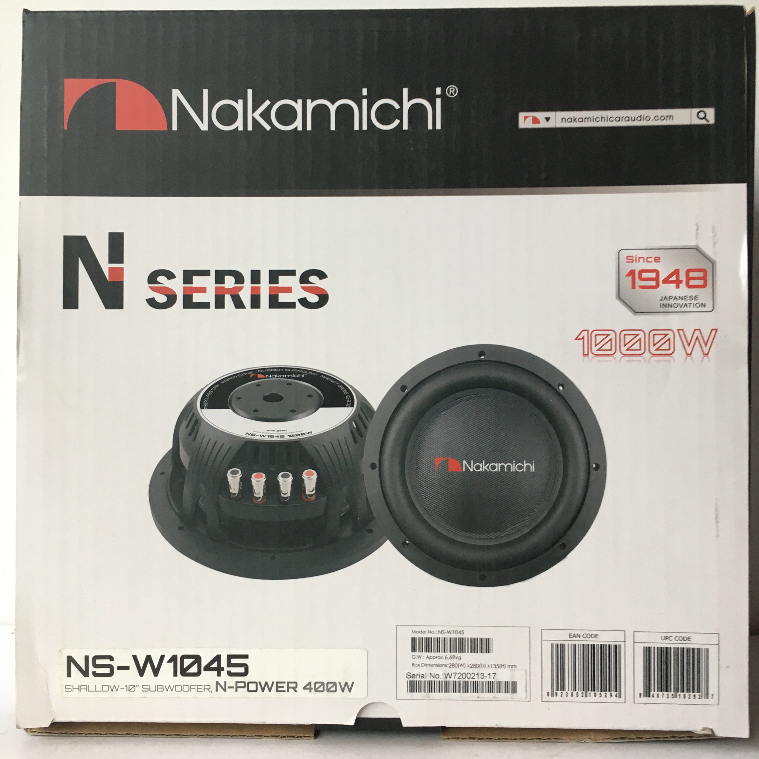 NS-W1045 NAKAMICHI 2X4OM 400W Басов високоговорител 10