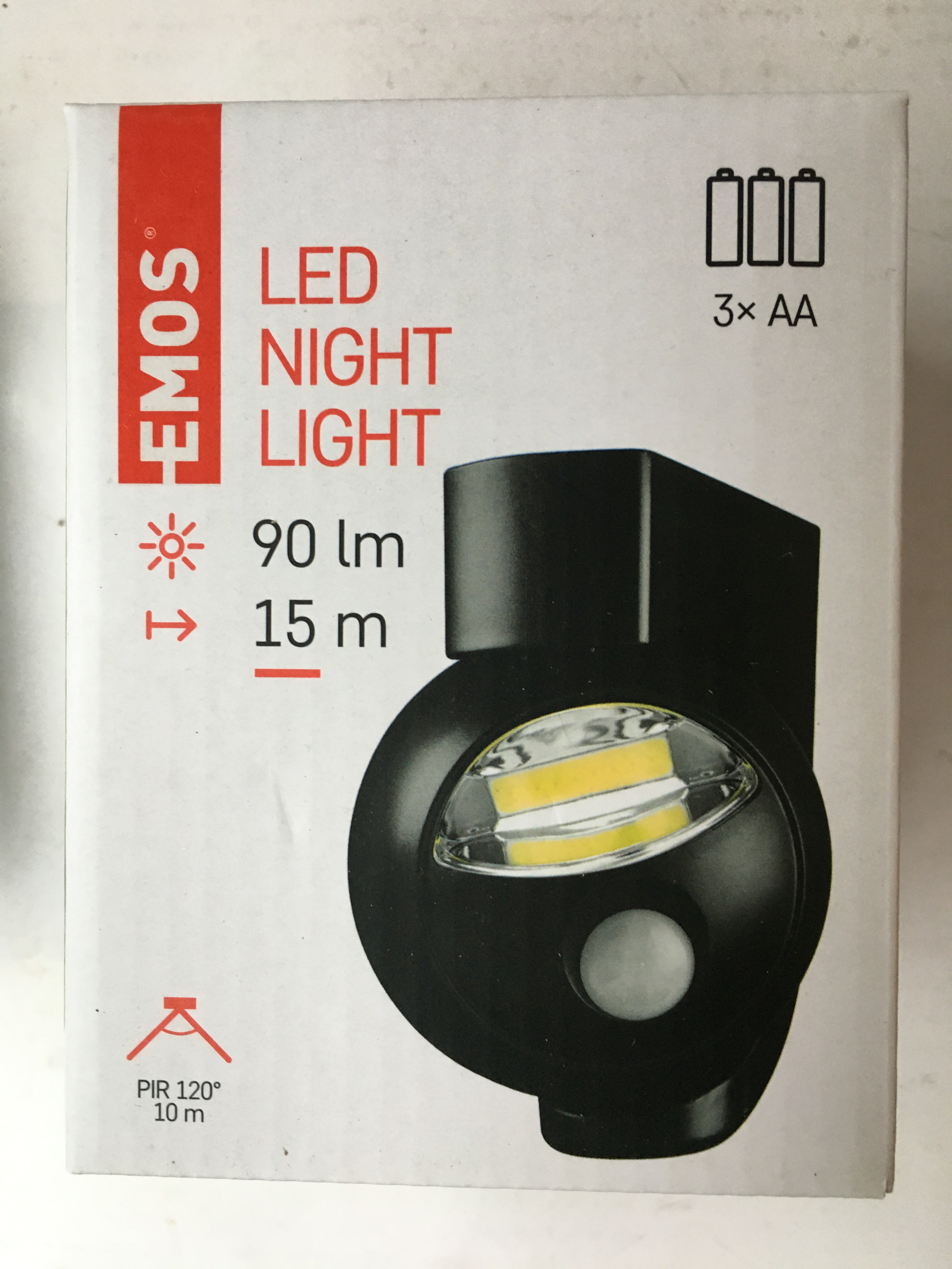P3312 EMOS COB LED NIGHT LIGHT BLACK Нощна лампа с датчик